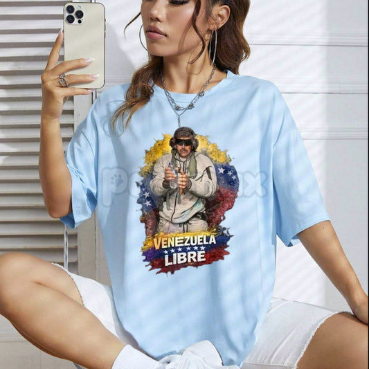 Venezuela Libre Patriotic T-Shirt - Venezuelan Freedom Flag Graphic Tee, 7 Stars Heritage Pride Shirt, Unisex Venezuela Libre Movement Apparel-Pasimax