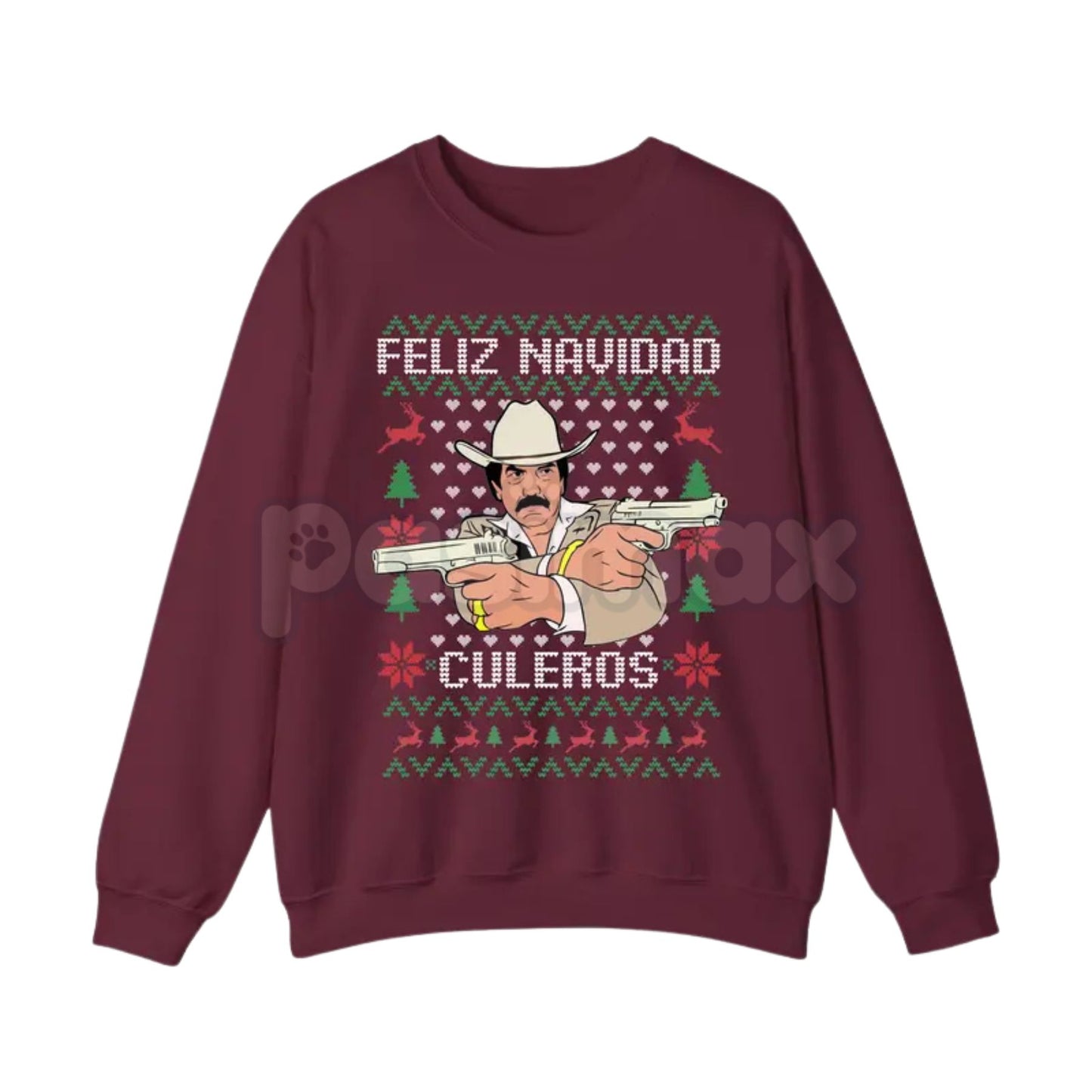 Vicente Fernández Ugly Christmas Sweatshirt | El Rey Mariachi Holiday Jumper | Funny Mexican Legend Xmas Gift | Ranchera Music Fan-Pasimax