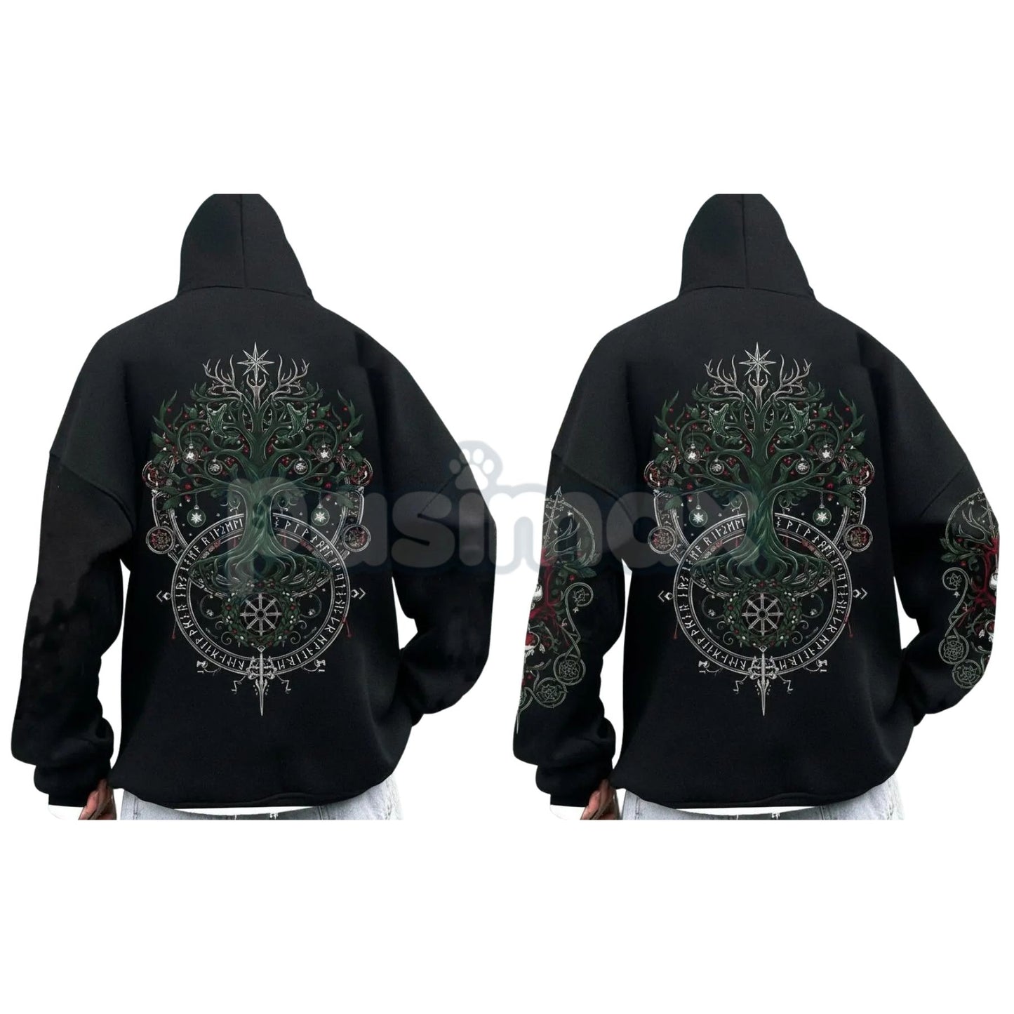 Viking Destiny Nordic Gods Hoodie – Norse Mythology Graphic Pullover, Ancient Lore & Spiritual Streetwear, Unisex-Pasimax