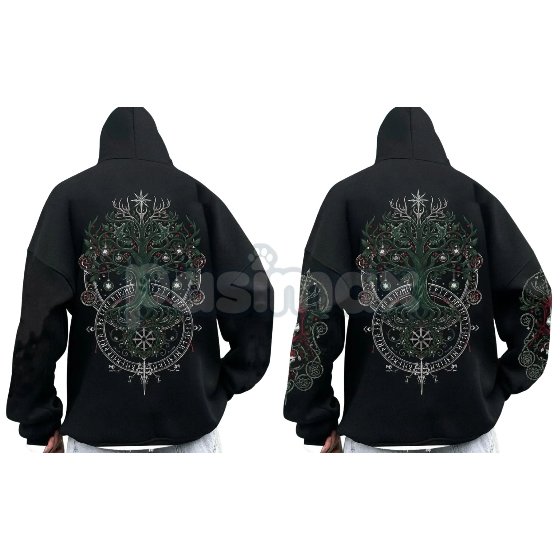 Viking Destiny Nordic Gods Hoodie – Norse Mythology Graphic Pullover, Ancient Lore & Spiritual Streetwear, Unisex-Pasimax