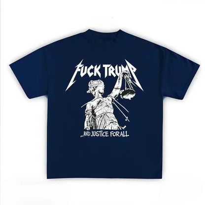Vintage-Style "F Trump" Graphic T-Shirt – Retro 90s Bootleg Inspired Political Punk Unisex Tee-Pasimax