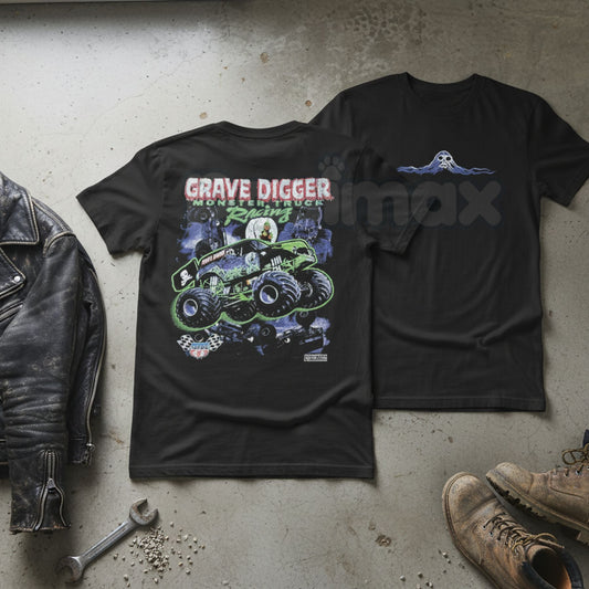 Vintage 1999 Grave Digger Monster Truck T-Shirt – Retro Monster Jam Fan Graphic Tee, Premium 100% Cotton Dennis Anderson Era Top, Soft Lived-In Heavyweight Stadium Legend Shirt, Made in USA-Pasimax