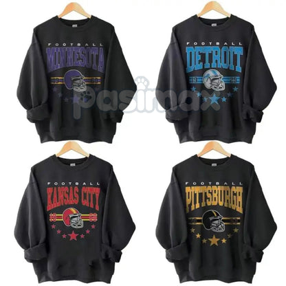 Vintage 90s All Team Football Sweatshirt – Retro Unisex Fan Gift Sweater-Pasimax