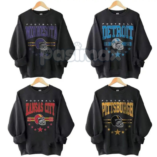 Vintage 90s All Team Football Sweatshirt – Retro Unisex Fan Gift Sweater-Pasimax