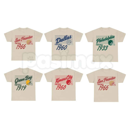 Vintage 90s All Teams Football Sand T-Shirt – Retro Game Day Unisex Tee-Pasimax