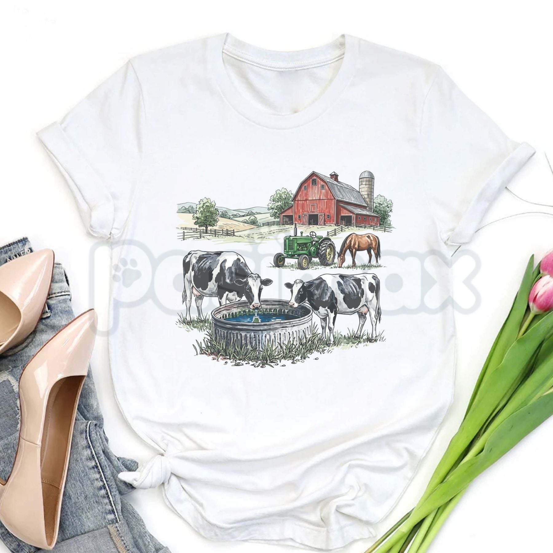 Vintage 90s Farm T-Shirt – Men & Women's Unisex Graphic Tee, Premium 100% Cotton Heartland Heritage Top, Soft Lived-In Heavyweight Country Lifestyle Shirt, Made in USA-Pasimax