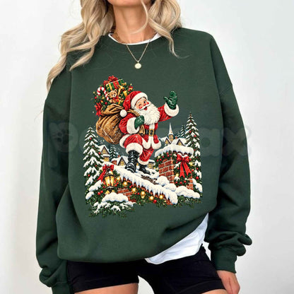 Vintage 90s Santa Sweatshirt | Retro Christmas Graphic Crewneck-Pasimax