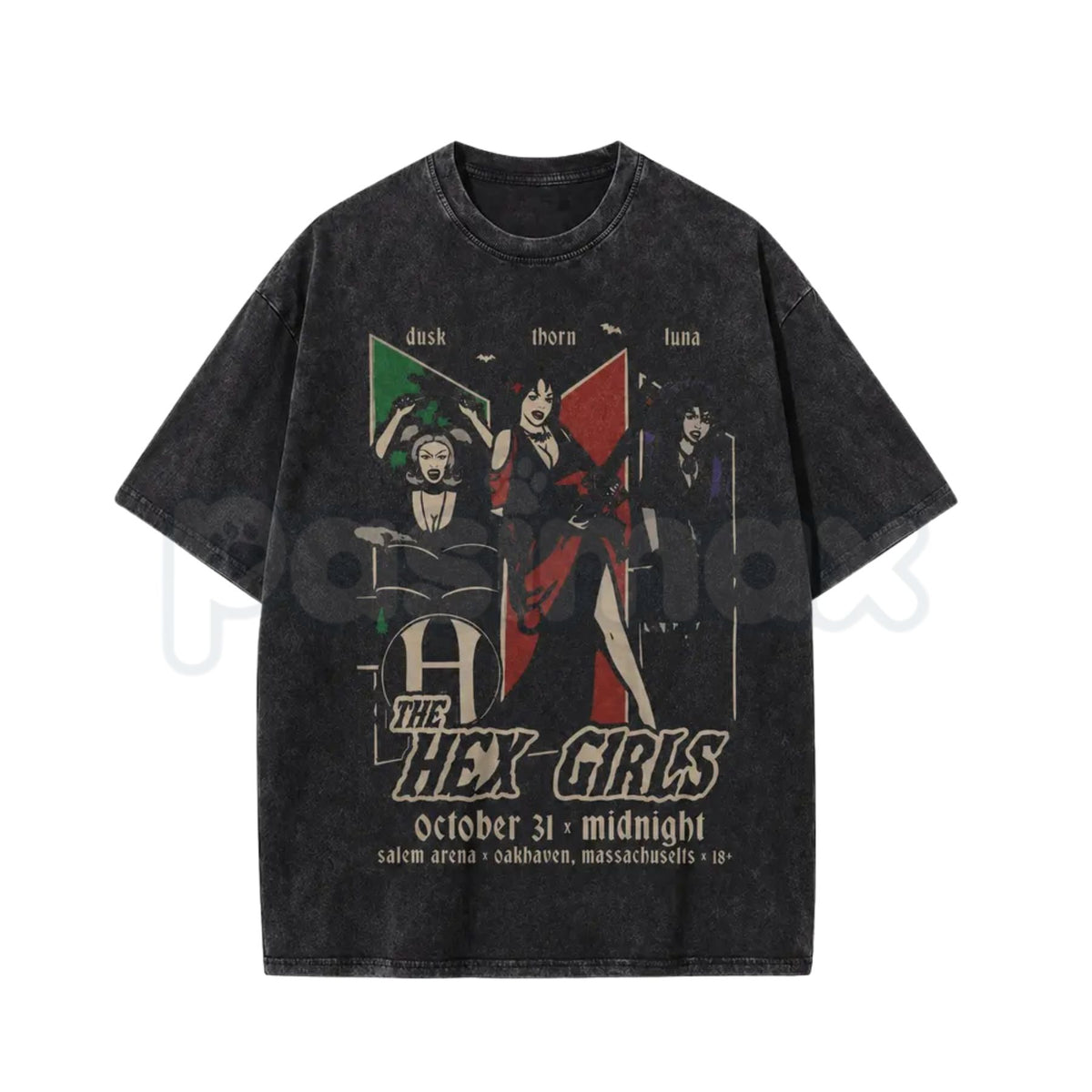 Vintage Acid Wash Gothic Rock Band Graphic T-Shirt – Retro Post-Punk Darkwave Band Shirt, Distressed Mineral Wash Lightweight Cotton Unisex Alt Top-Pasimax