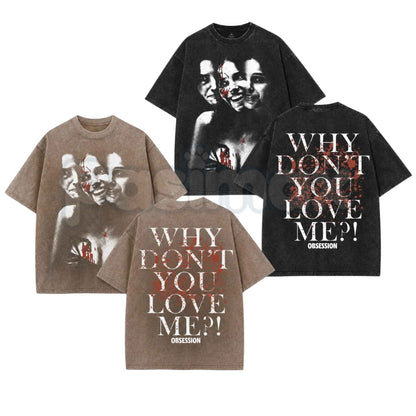 Vintage Acid Wash Psychological Horror Art T-Shirt – Retro Surreal Dark Aesthetic Graphic Tee, Distressed Lightweight Cotton Unisex Streetwear Top-Pasimax