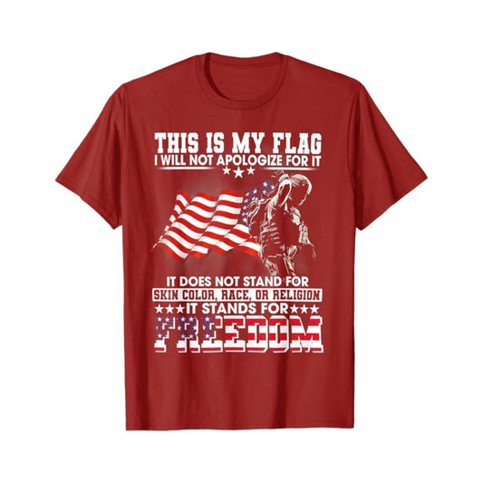 Vintage American Flag & Soldier T-Shirt - Patriotic Military Print Tee, Unisex US Veteran Apparel-Pasimax