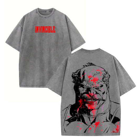 Vintage Anime Oversized T-Shirt – Conquest Invincible Double Print Heavyweight Tee-Pasimax