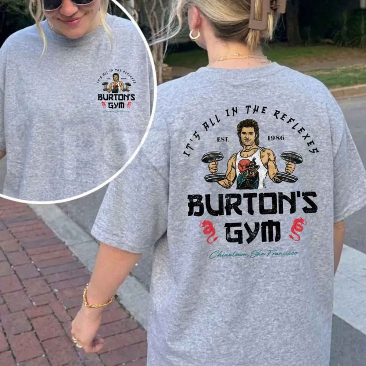 Vintage Big Trouble In Little China T-Shirt – It's All In The Reflexes Jack Burton Graphic Tee-Pasimax