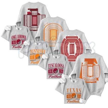 Vintage College Football 2 Sided Sweatshirt | Ash Grey Sports Top-Pasimax
