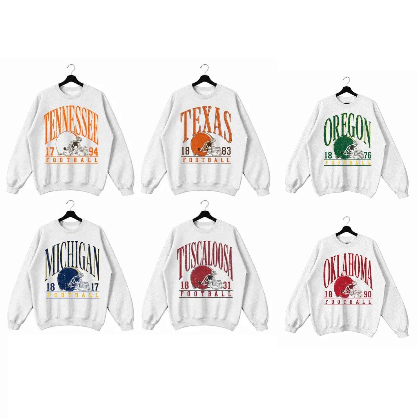 Vintage College Football Sweatshirt | Ash Grey Game Day Pullover-Pasimax