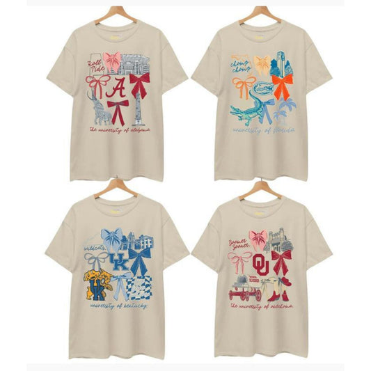 Vintage Coquette NCAA College T-Shirt - Preppy Retro All Teams Tee, Girly Game Day Outfit by ShamCren-Pasimax