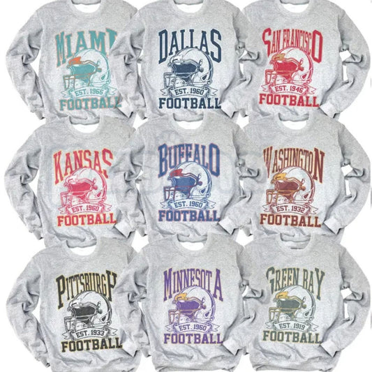 Vintage Football Helmet Sweatshirt | Retro Athletic Game Day Crewneck-Pasimax