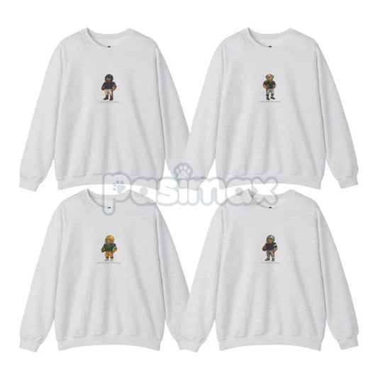 Vintage Football Teddy Bear Sweatshirt – Custom Team Fan Gift in Ash Color-Pasimax