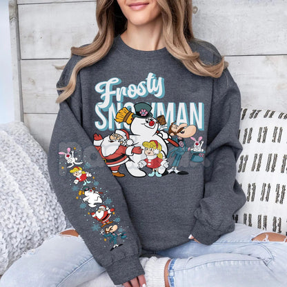 Vintage Frosty The Snowman Sweatshirt – Retro Holiday Cartoon Movie Pullover-Pasimax