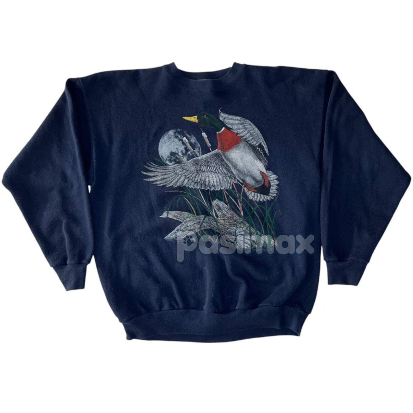 Vintage Loon Nature Graphic Crewneck – Lake & Wilderness Sweatshirt-Pasimax