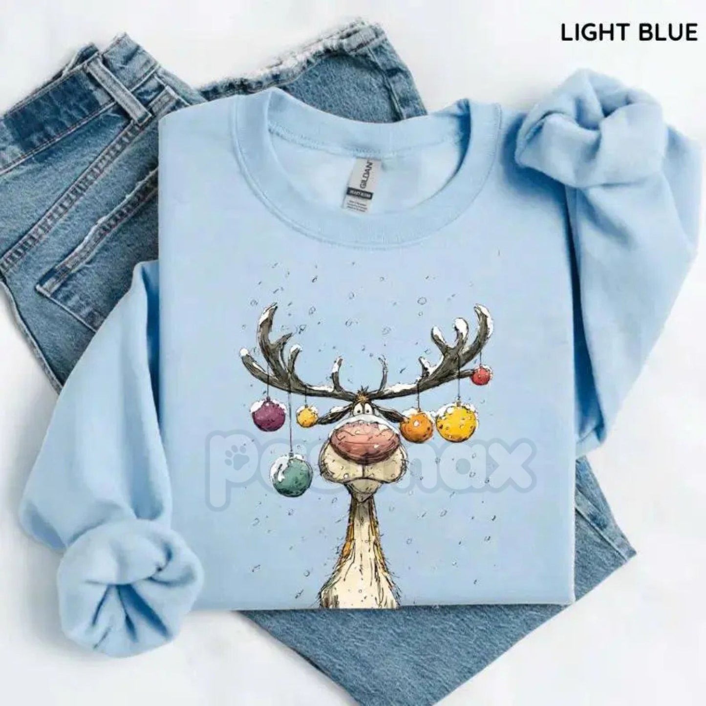 Vintage Reindeer Sweatshirt | Retro Christmas Crewneck Jumper | Nostalgic Holiday Graphic Top-Pasimax