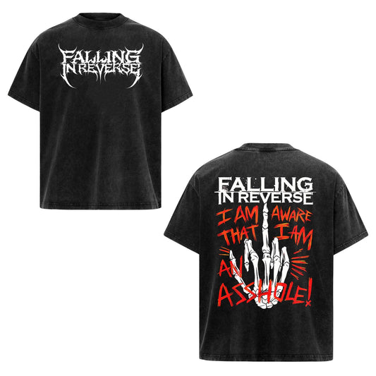 Vintage Retro Falling In Reverse T-Shirt – 2-Sided Rock Band Graphic Tee, Casual Comfort Cotton-Pasimax