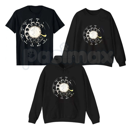 Vintage Rotary Phone Dial Shirt – Retro Analog Technology Hoodie & 100% Cotton Nostalgic Sweatshirt-Pasimax