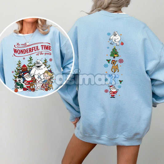 Vintage Rudolph Christmas Sweatshirt – Retro Holiday Crewneck Top-Pasimax