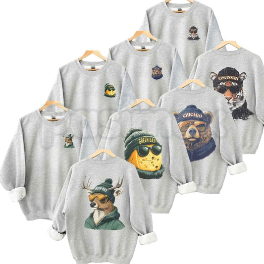 Vintage Spirit Animal Football Sweatshirt | Game Day City Pullover-Pasimax