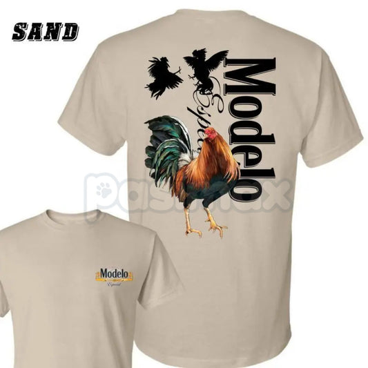 Vintage Style Modelo Rooster T-Shirt - Iconic Mexican Cockfight Graphic, Bold Beer Culture Apparel, Retro Dynamic Men's Statement Tee-Pasimax