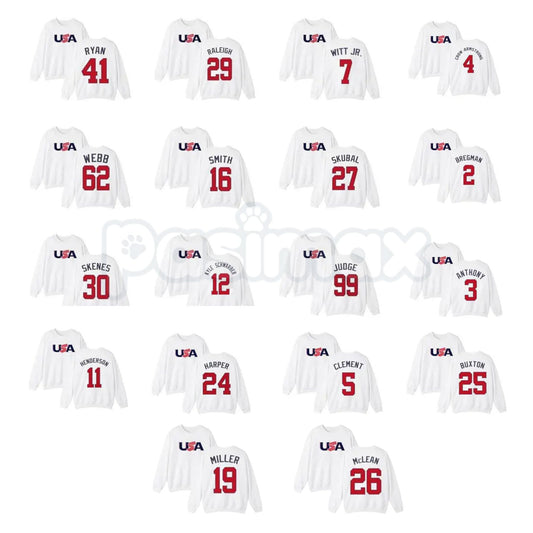 Vintage Team USA Baseball Sweatshirt | 2026 World Baseball Tournament Crewneck | White & Black Colorblock Pullover | Retro American Baseball Jumper | USA Flag Graphic Sports Top | 2026 Game Day Fan Apparel-Pasimax