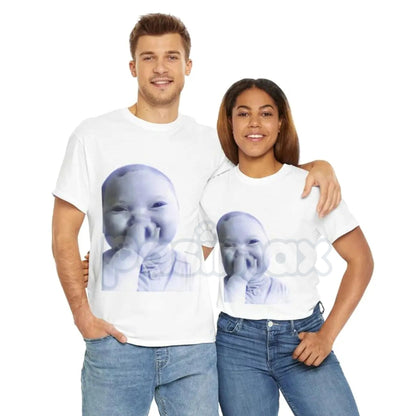 Viral AI Baby Laughing Meme Shirt - "Holding Back a Laugh" Tuff Tee, Funny Internet Culture Apparel, Relatable Humor Statement Shirt-Pasimax