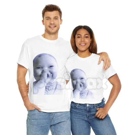 Viral AI Baby Laughing Meme Shirt - "Holding Back a Laugh" Tuff Tee, Funny Internet Culture Apparel, Relatable Humor Statement Shirt-Pasimax