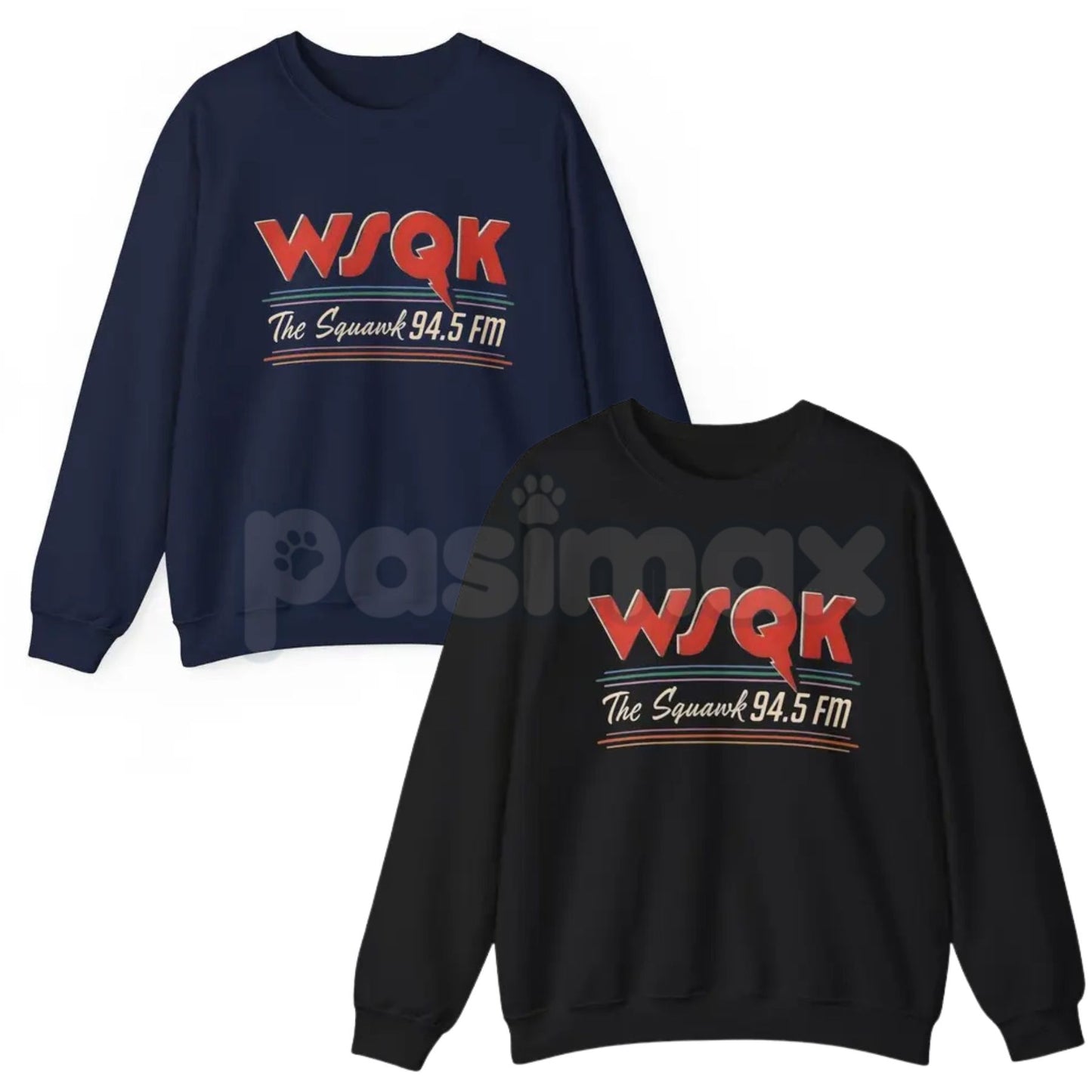 WSQK Radio Staff Sweatshirt | The Squawk 94.5 Hawkins Indiana Jumper | Retro 80s Media Professional Crewneck | Vintage Radio Station Merch-Pasimax