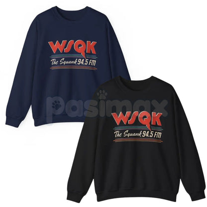 WSQK Radio Staff Sweatshirt | The Squawk 94.5 Hawkins Indiana Jumper | Retro 80s Media Professional Crewneck | Vintage Radio Station Merch-Pasimax