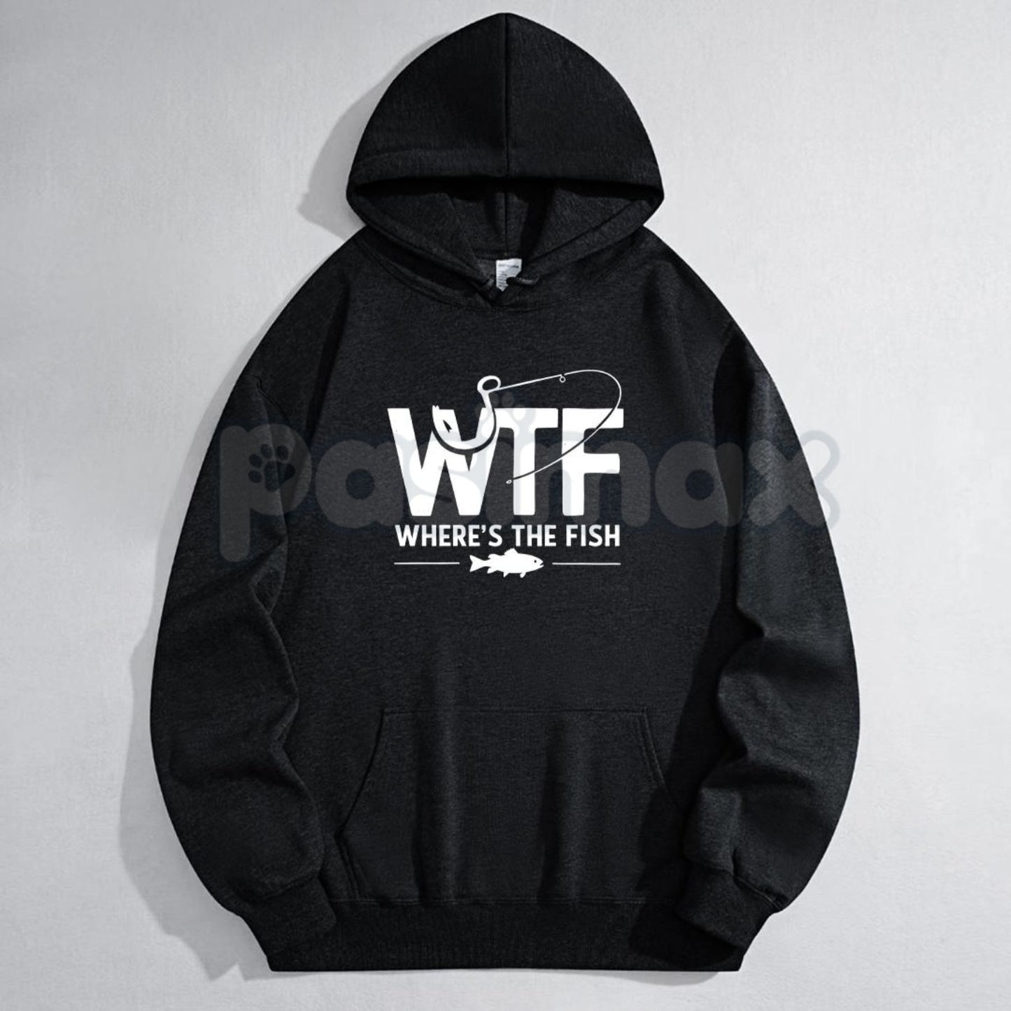 "WTF, Where Is The Fish" Hoodie – Funny Fishing Meme Pullover, Angler Humor Apparel & Statement Gear, Unisex-Pasimax