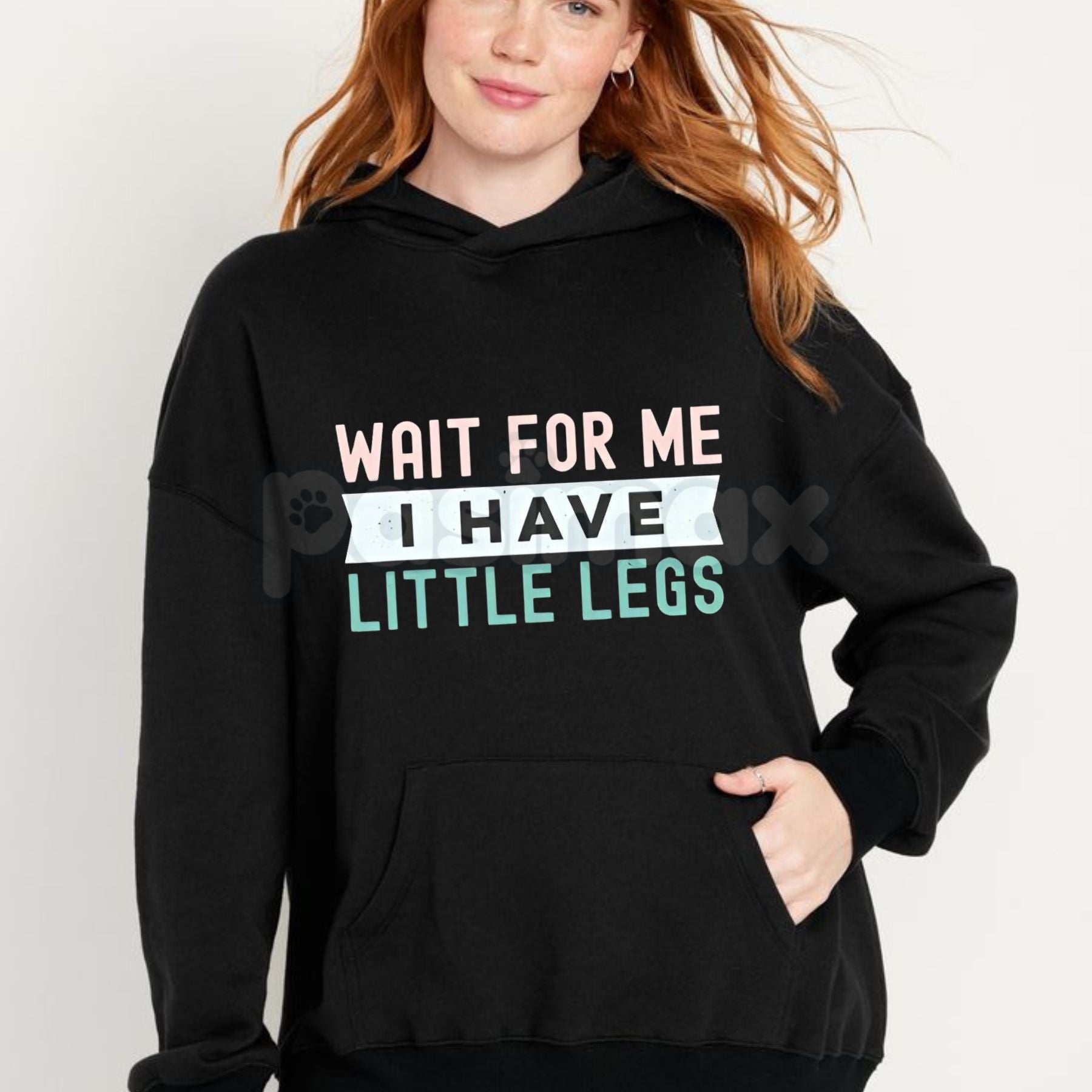 "Wait For Me I Have Little Legs" Funny Hoodie – Sarcastic Corgi & Short People Humor Pullover, Cute Graphic Gift, Unisex-Pasimax