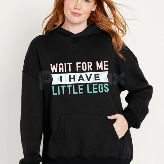 "Wait For Me I Have Little Legs" Funny Hoodie – Sarcastic Corgi & Short People Humor Pullover, Cute Graphic Gift, Unisex-Pasimax