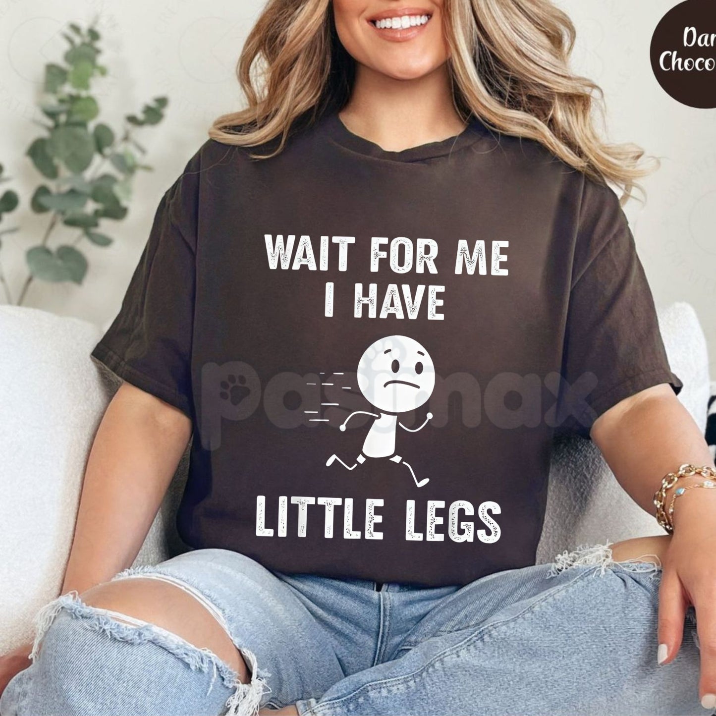 "Wait For Me, I Have Little Legs" Funny T-Shirt - Short Legs Problems Graphic Tee, Premium 100% Cotton Sarcastic Walking Shirt, Hilarious Short Person Joke Apparel, Cute Relatable Meme Top, Funny Gift for Short Friends-Pasimax
