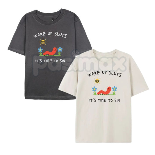 "Wake Up Slts" Funny Animal T-Shirt – Viral Meme Graphic Tee, Premium 100% Cotton Ironic Animal Top, Soft Lived-In Heavyweight Absurdist Humor Shirt, Made in USA-Pasimax