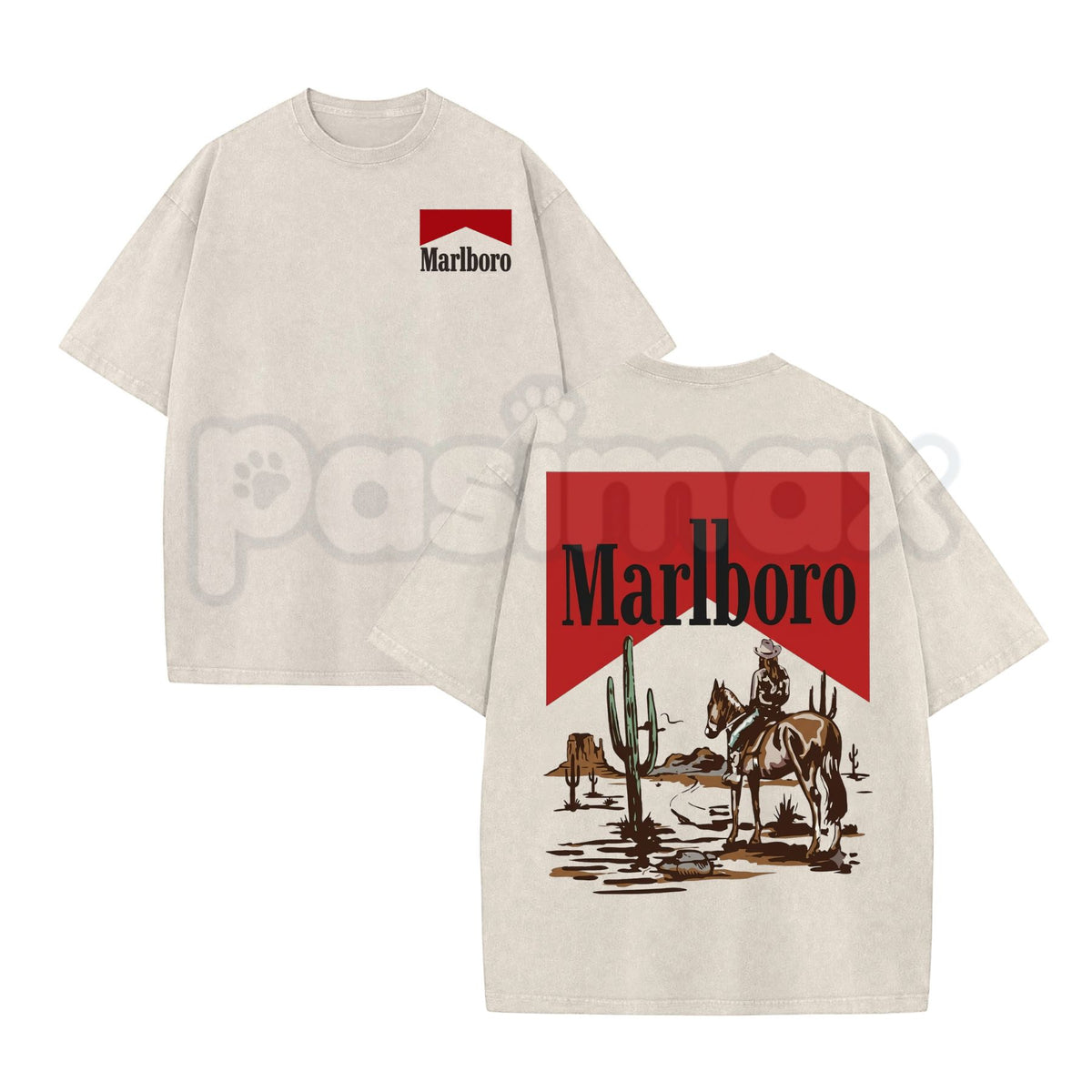 Wash Cowboy Art Streetwear Dark Americana T-Shirt – Retro Western Graphic Tee, Vintage Acid Wash Lightweight Cotton Unisex Summer & Autumn Top-Pasimax