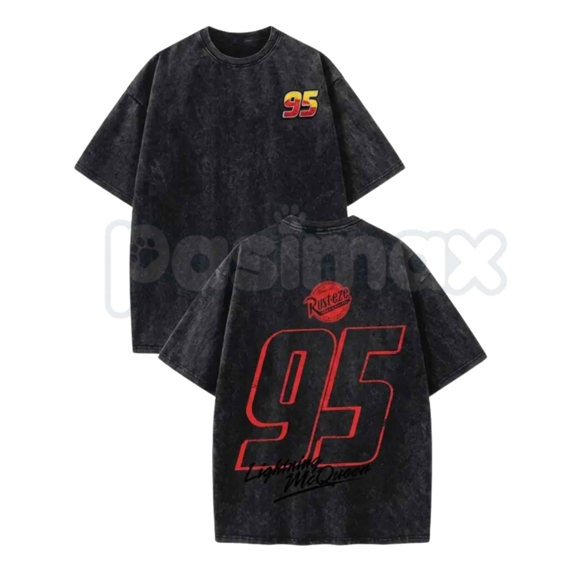 Washed Racing Tee 95 Graphic T-Shirt – Retro Motorsport Streetwear Oversized Y2K Shirt, Vintage Acid Washed Lightweight Cotton Unisex Top-Pasimax