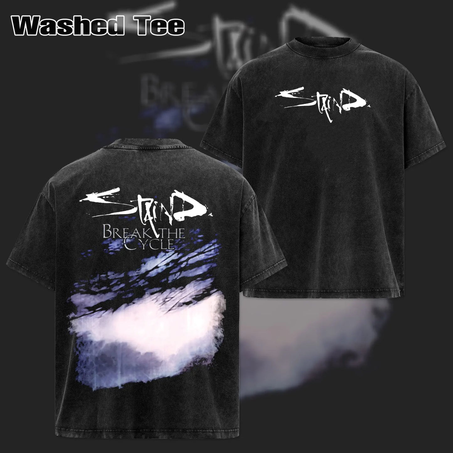 Retro Staind Break The Cycle Band T-Shirt – Nu-Metal Rock Graphic Tee, Vintage Washed Heavy Alternative Cotton Tour Top, Grunge Music Merch