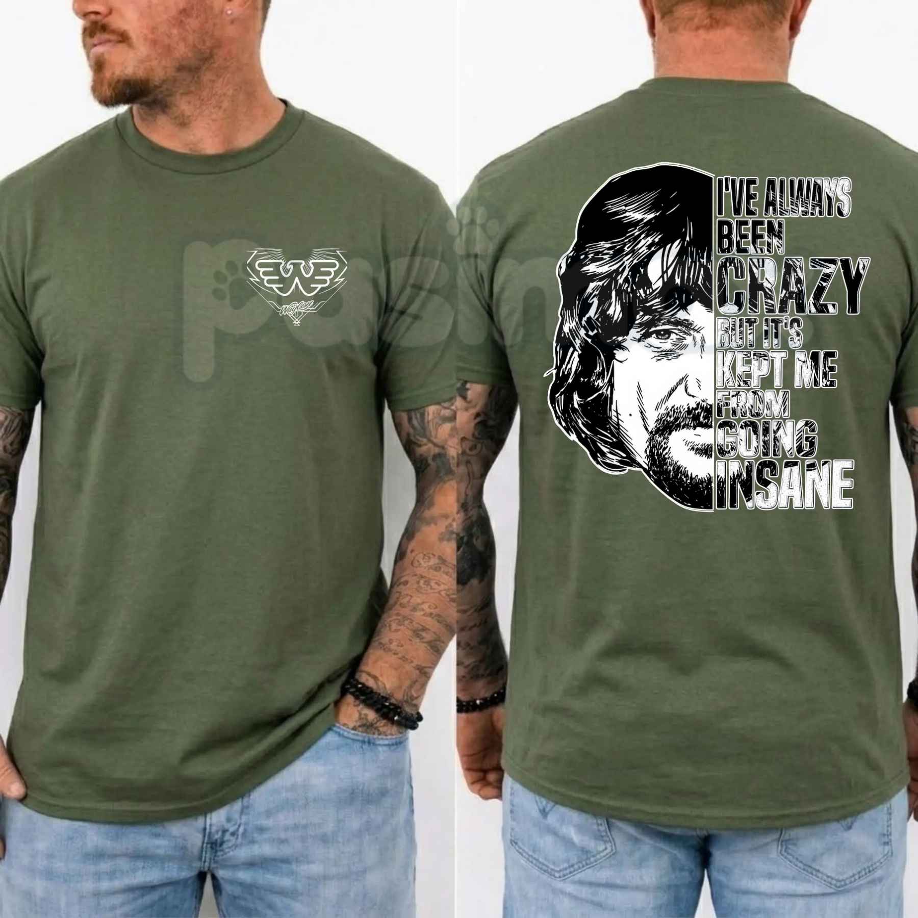 Waylon Jennings Ive Always Been Crazy T Shirt – Vintage Country Music Graphic Tee, Outlaw Americana Unisex Classic Honky Tonk Cotton Shirt-Pasimax