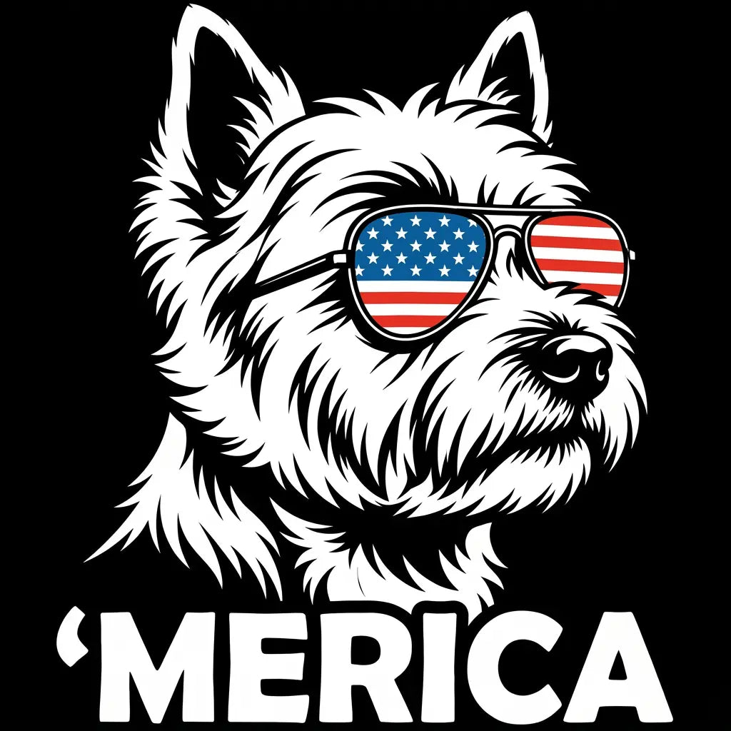 Comfort Colors® Patriotic Dog 4th of July T-Shirt – Funny "Merica" Golden Retriever & Australian Shepherd Shirt, Retro Independence Day Dog Lover Tee