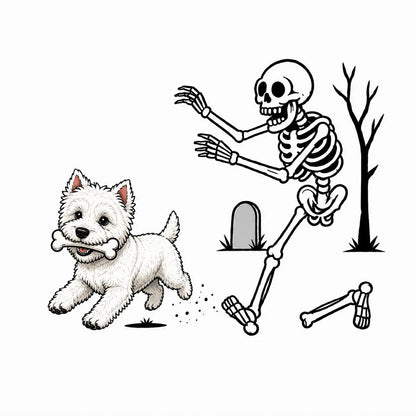 Comfort Colors® Dog Breeds Halloween Skeleton T-Shirt – Funny Spooky Season Pet Lover Graphic Tee, Retro Aesthetic Dog Costume Unisex Top
