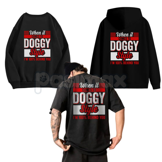"When It Comes To Style" Graphic T-Shirt – Back-Sided Printed Letter Crewneck, Hoodie & Sweatshirt-Pasimax