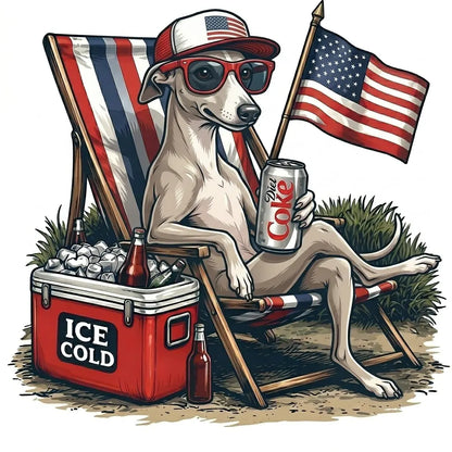 Comfort Colors® 50+ Dog Funny 4th of July T-Shirt – Retro Labrador Retriever Diet Coke Graphic Tee, Patriotic Animal Meme Shirt, Vintage USA Dog Lover Top