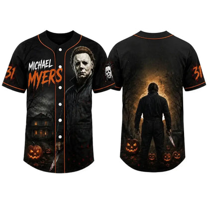 Horror Slasher Baseball Jersey – Classic Horror Movie Characters Shirt