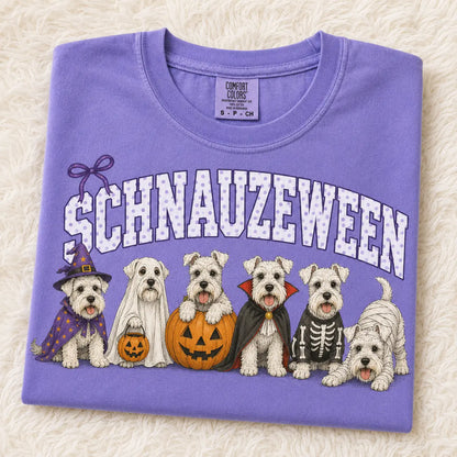 Comfort Colors® Dog Breeds Halloween T-Shirt – Funny Dog Mom Spooky Season Graphic Tee, Vintage Pet Lover Unisex Top