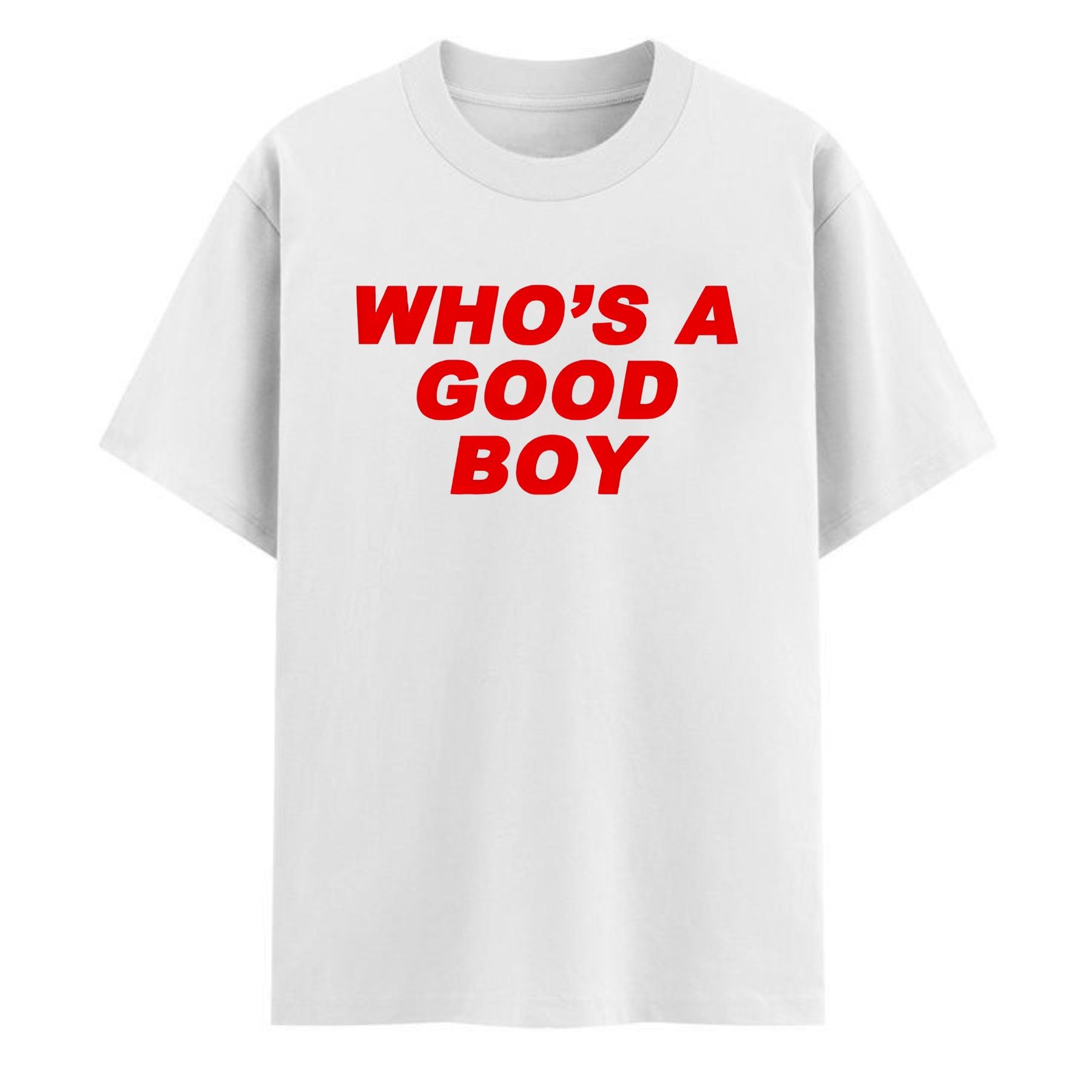 "Who's A Good Boy" Nostalgic T-Shirt - Cute Y2K Preppy Apparel, Short Sleeve Top-Pasimax